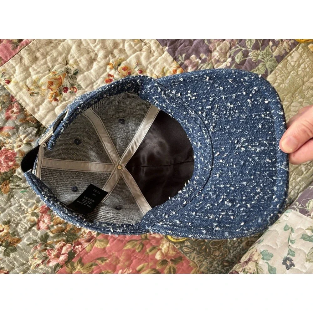 Rag And Bone Blue Tweed Adjustable Baseball Cap Hat